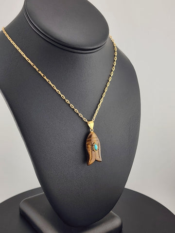 Under the Sea Vibes – Fish-Shaped Eye Of Tiger Necklace with Stone