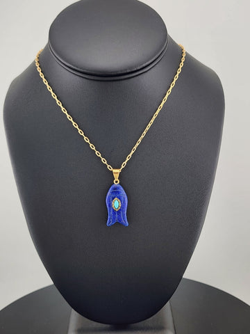 Under the Sea Vibes – Fish-Shaped Blue Agate Necklace with Stone