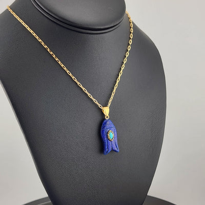 Under the Sea Vibes – Fish-Shaped Blue Agate Necklace with Stone