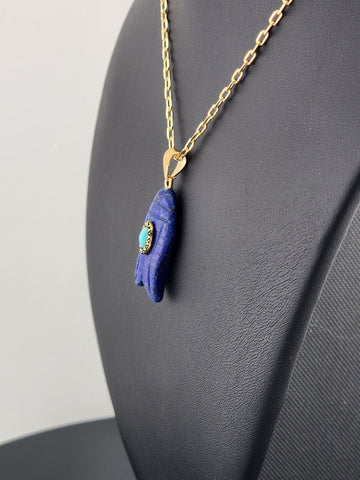 Under the Sea Vibes – Fish-Shaped Blue Agate Necklace with Stone