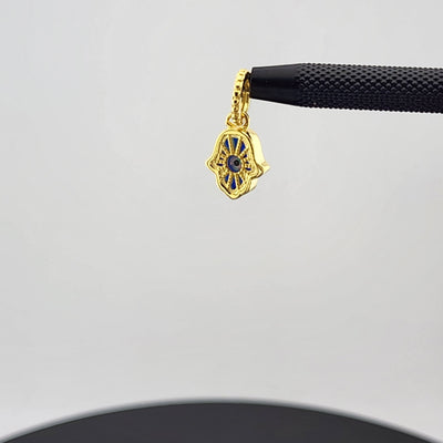 Sterling Silver 925 Hamsa Hand Charm – Double-Sided Design – Brand New