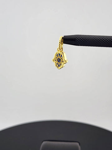Sterling Silver 925 Hamsa Hand Charm – Double-Sided Design – Brand New