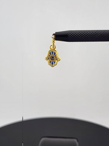 Sterling Silver 925 Hamsa Hand Charm – Double-Sided Design – Brand New
