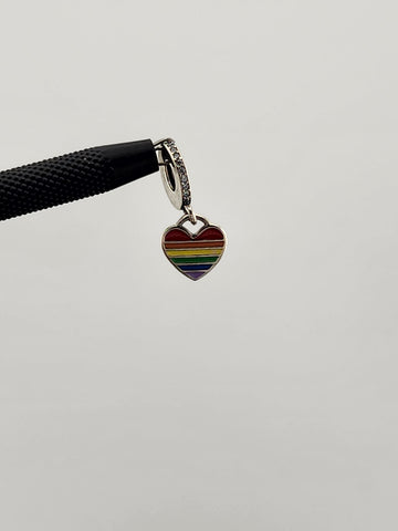 Rainbow Heart PRIDE Charm – Sterling Silver 925 – New with Tags