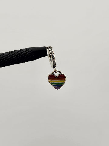 Rainbow Heart PRIDE Charm – Sterling Silver 925 – New with Tags