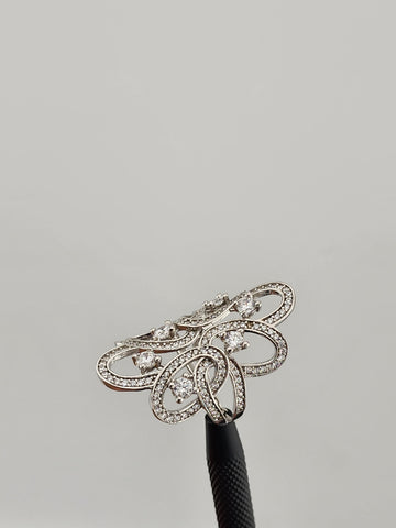 Dazzling Beauty – 925 Silver Cubic Zirconia Ring, Intricate Design