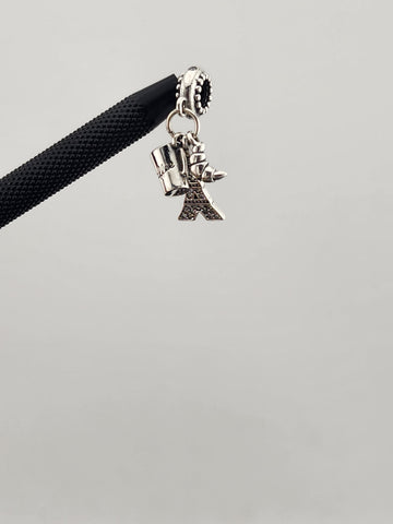 Paris Lover’s Charm – New Sterling Silver Eiffel Tower, Croissant & Coffee mug