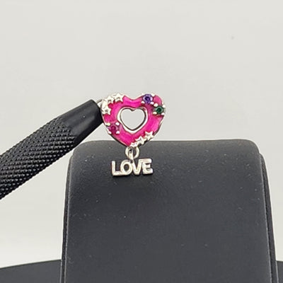 Charming in Pink – Heart "LOVE" Charm for Bracelets or Necklaces