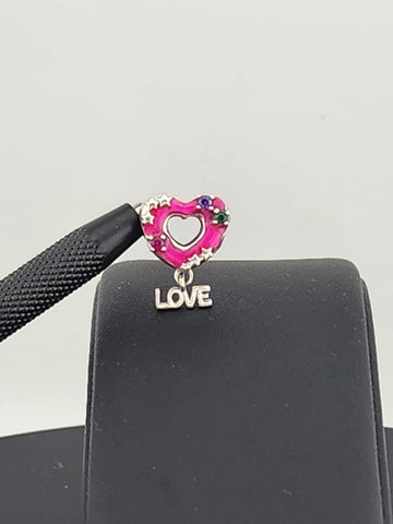 Charming in Pink – Heart "LOVE" Charm for Bracelets or Necklaces