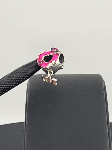 Charming in Pink – Heart "LOVE" Charm for Bracelets or Necklaces