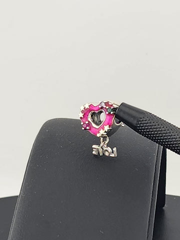 Charming in Pink – Heart "LOVE" Charm for Bracelets or Necklaces