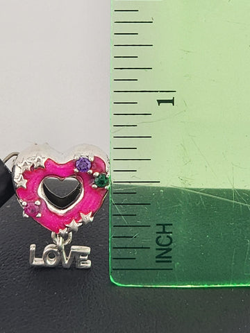 Charming in Pink – Heart "LOVE" Charm for Bracelets or Necklaces