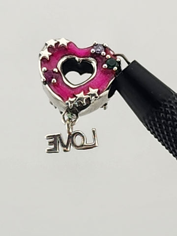 Charming in Pink – Heart "LOVE" Charm for Bracelets or Necklaces