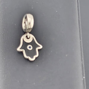 Hamsa Charm in Solid Sterling Silver 925 – Symbol of Luck & Blessings