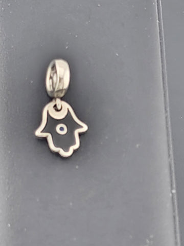 Hamsa Charm in Solid Sterling Silver 925 – Symbol of Luck & Blessings