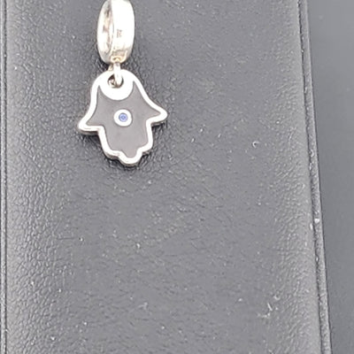 Hamsa Charm in Solid Sterling Silver 925 – Symbol of Luck & Blessings