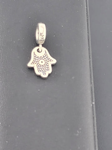 Hamsa Charm in Solid Sterling Silver 925 – Symbol of Luck & Blessings