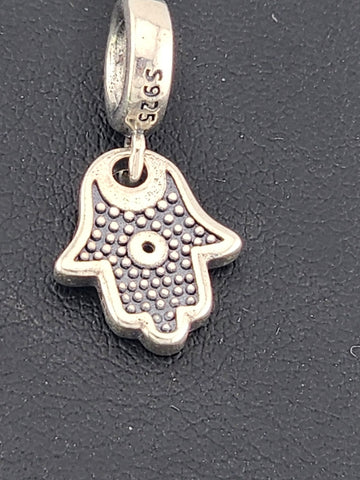 Hamsa Charm in Solid Sterling Silver 925 – Symbol of Luck & Blessings