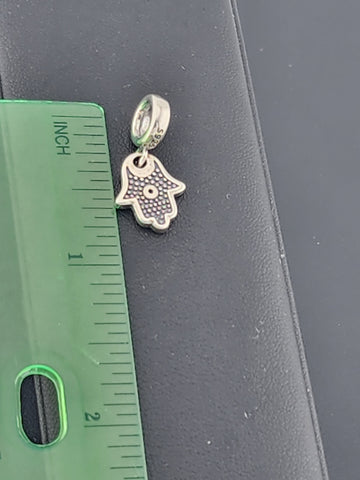 Hamsa Charm in Solid Sterling Silver 925 – Symbol of Luck & Blessings