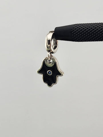 Hamsa Charm in Solid Sterling Silver 925 – Symbol of Luck & Blessings