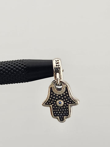 Hamsa Charm in Solid Sterling Silver 925 – Symbol of Luck & Blessings