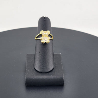 Elegant Sterling Silver 925 Teddy Bear Ring – Timeless Whimsical Design