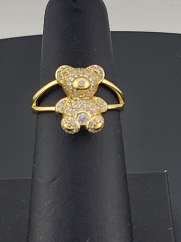 Elegant Sterling Silver 925 Teddy Bear Ring – Timeless Whimsical Design