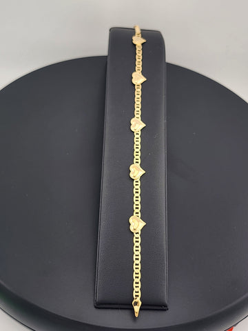 18K Gold-Filled Brazilian Hearts Anklet – Dainty Multi-Heart Charm