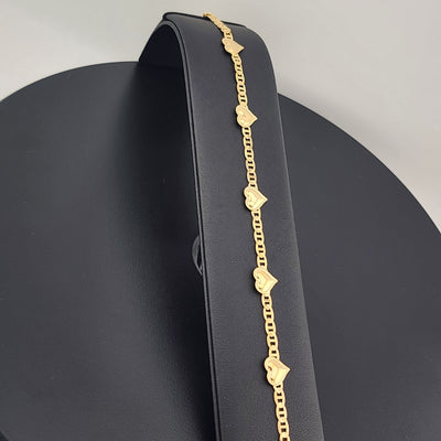 18K Gold-Filled Brazilian Hearts Anklet – Dainty Multi-Heart Charm