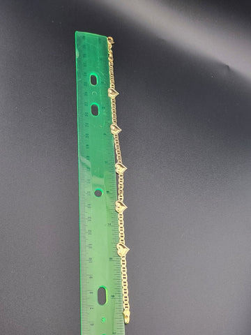 18K Gold-Filled Brazilian Hearts Anklet – Dainty Multi-Heart Charm