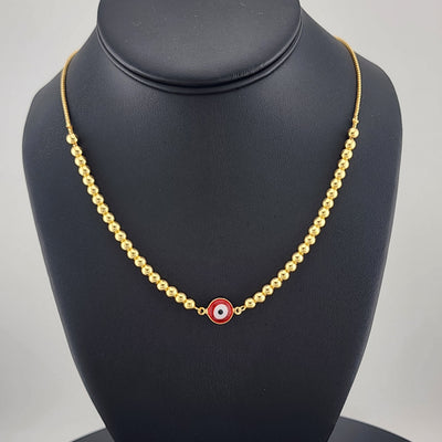 Brand New 18K Gold-Filled Red Evil Eye Protection Necklace