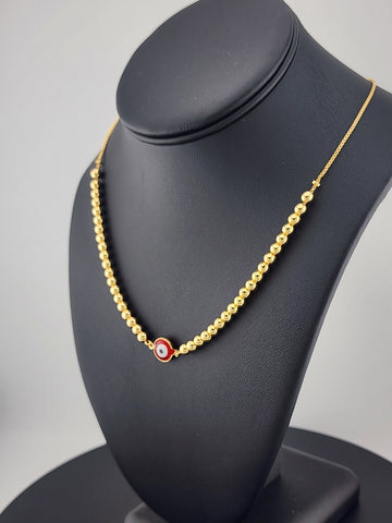 Brand New 18K Gold-Filled Red Evil Eye Protection Necklace