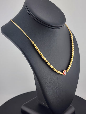 Brand New 18K Gold-Filled Red Evil Eye Protection Necklace
