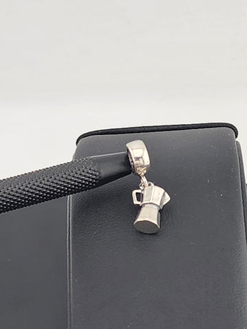 Sterling Silver 925 Coffee Pot Charm | Espresso Maker Pendant | Silver Barista Jewelry Gift
