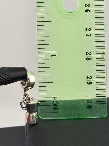 Sterling Silver 925 Coffee Pot Charm | Espresso Maker Pendant | Silver Barista Jewelry Gift