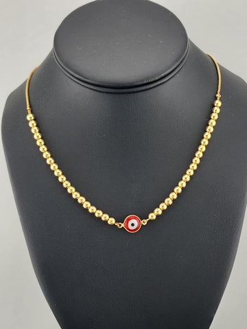 Brand New 18K Gold-Filled Red Evil Eye Protection Necklace