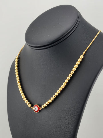 Brand New 18K Gold-Filled Red Evil Eye Protection Necklace