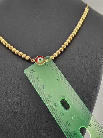 Brand New 18K Gold-Filled Red Evil Eye Protection Necklace