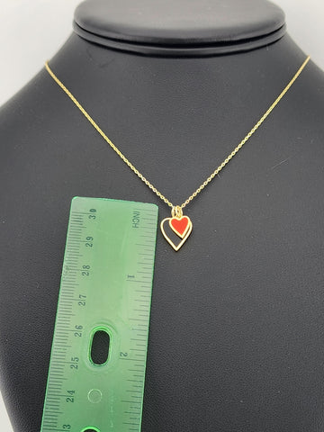 Romantic 925 Sterling Silver Double Heart Necklace – Brand New