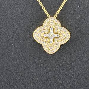 Elegant 925 Sterling Silver Clover Pendant Necklace – Sparkling Cubic Zirconia