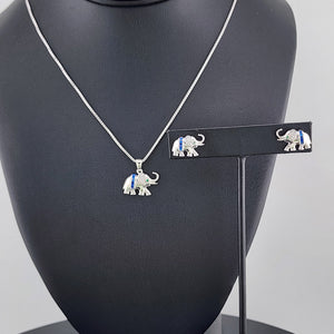 Charming Sterling Silver 925 Elephant Necklace & Earrings Set – 2PC
