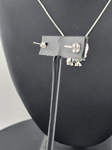 Charming Sterling Silver 925 Elephant Necklace & Earrings Set – 2PC