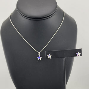 Dainty Sterling Silver Star 2PC Set – Necklace + Earrings