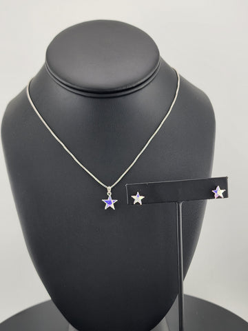 Dainty Sterling Silver Star 2PC Set – Necklace + Earrings