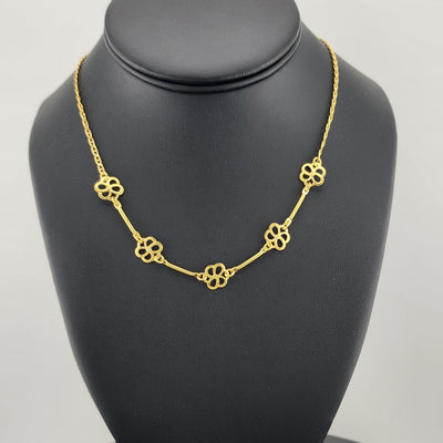 Elegant Brazilian 18k Gold Filled Multi Flower Pendant Necklace