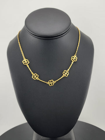 Elegant Brazilian 18k Gold Filled Multi Flower Pendant Necklace