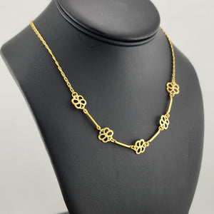Elegant Brazilian 18k Gold Filled Multi Flower Pendant Necklace