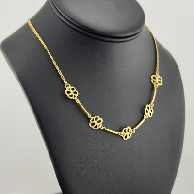 Elegant Brazilian 18k Gold Filled Multi Flower Pendant Necklace