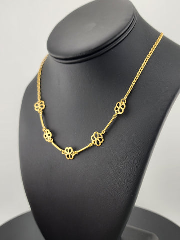 Elegant Brazilian 18k Gold Filled Multi Flower Pendant Necklace