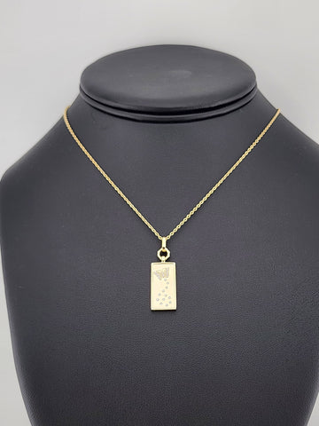 Delicate 925 Sterling Silver Butterfly Rectangle Necklace — Minimalist Style